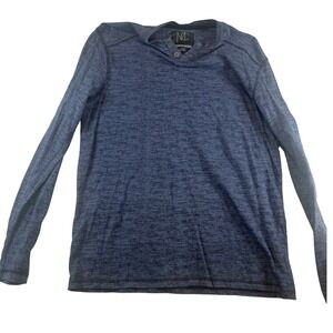 Modern Culture Men's Heathered Blue Long Sleeve Henley‎ Shirt Size Large
